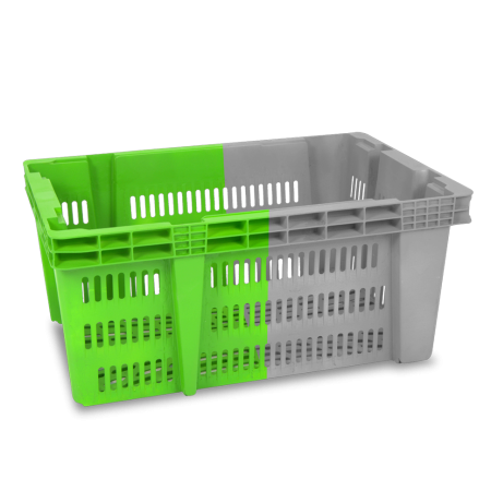 Bac plastique 600 x 400 bicolore emboîtable 50% ajouré Bac plastique 600 x 400 bicolore emboîtable 50% ajouré