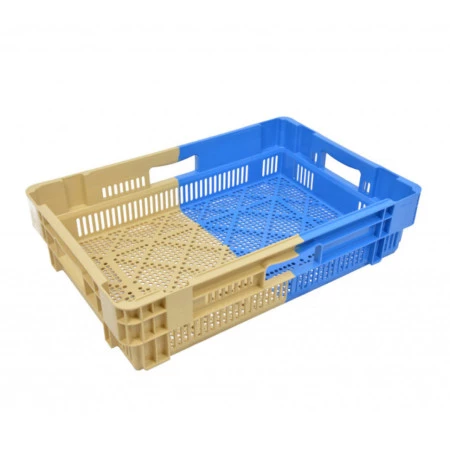 Bac plastique 600 x 400 bicolore emboîtable 50% ajouré