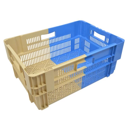 Bac plastique 600 x 400 bicolore emboîtable 50% ajouré Bac plastique 600 x 400 bicolore emboîtable 50% ajouré