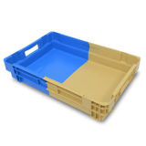 Bac plastique plein 600 x 400 bicolore emboîtable 50% Bac plastique plein 600 x 400 bicolore emboîtable 50%