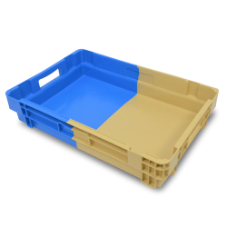 Bac plastique plein 600 x 400 bicolore emboîtable 50%