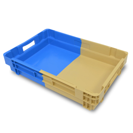 Bac plastique plein 600 x 400 bicolore emboîtable 50% Bac plastique plein 600 x 400 bicolore emboîtable 50%