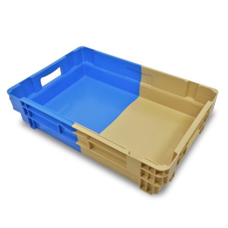 Bac plastique plein 600 x 400 bicolore emboîtable 50% Bac plastique plein 600 x 400 bicolore emboîtable 50%