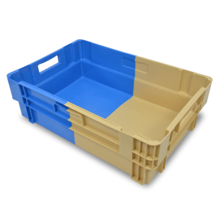 Bac plastique plein 600 x 400 bicolore emboîtable 50% Bac plastique plein 600 x 400 bicolore emboîtable 50%