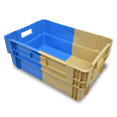 Bac plastique plein 600 x 400 bicolore emboîtable 50% Bac plastique plein 600 x 400 bicolore emboîtable 50%