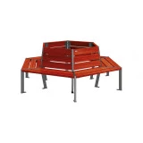 Banc tour d'arbre hexagonal classique Banc tour d'arbre hexagonal classique