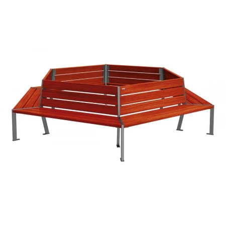 Banc tour d'arbre hexagonal classique Banc tour d'arbre hexagonal classique