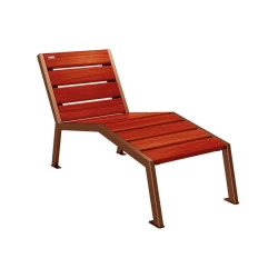 Chaise longue urbaine en bois