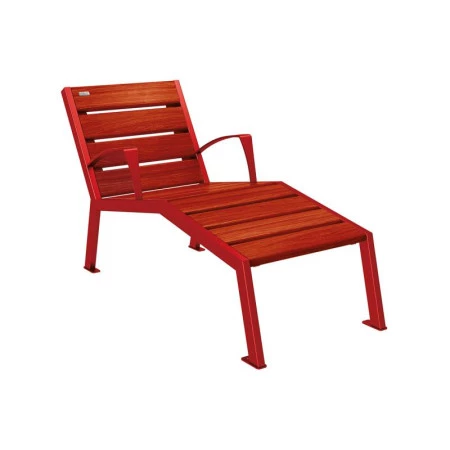 Chaise longue urbaine en bois Chaise longue urbaine en bois