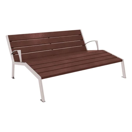 Chaise longue urbaine en plastique recyclé