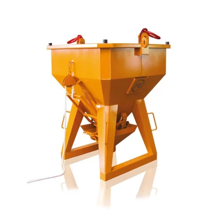 Benne à béton à tuyau avec réceptacle laitance Benne à béton à tuyau avec réceptacle laitance