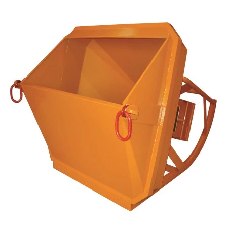 Benne à béton couchée avec tuyau. Levage anse rabattable ou anneaux de levage Benne à béton couchée avec tuyau. Levage anse rabattable ou anneaux de levage