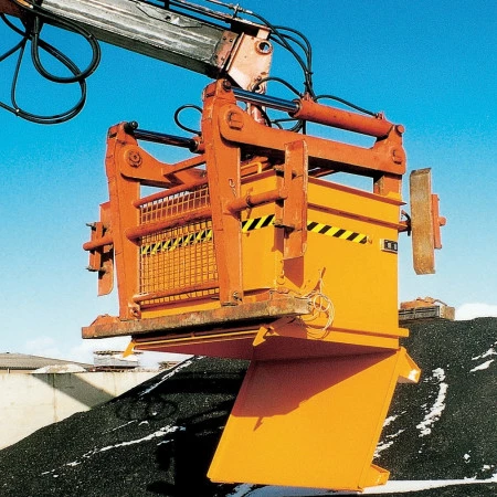 Benne BC avec déverrouillage du fond par pince lève-blocs Benne BC avec déverrouillage du fond par pince lève-blocs