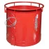 Benne cylindrique à fond ouvrant rouge. Modèle RB. Fabrication Bauer Benne cylindrique à fond ouvrant rouge. Modèle RB. Fabrication Bauer