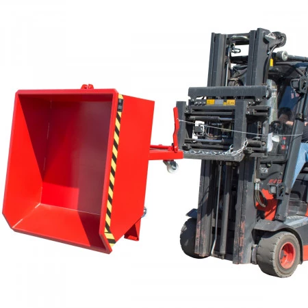 Benne basculante. Modèle MGU de BAUER. Déplacement par chariot élévateur Benne basculante. Modèle MGU de BAUER. Déplacement par chariot élévateur