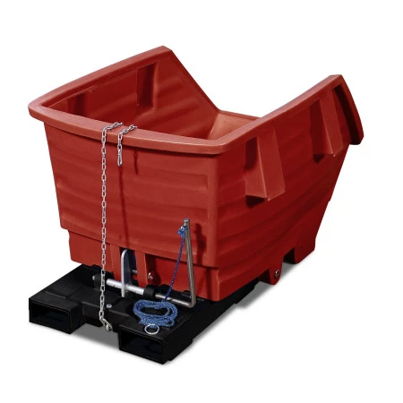 Benne basculante en polyéthylène de 500 litres. Coloris rouge Benne basculante en polyéthylène de 500 litres. Coloris rouge