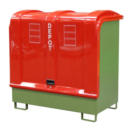 Armoire pour produits dangereux - Stockage de 2 fûts de 200 litres et petits récipients Armoire pour produits dangereux - Stockage de 2 fûts de 200 litres et petits récipients