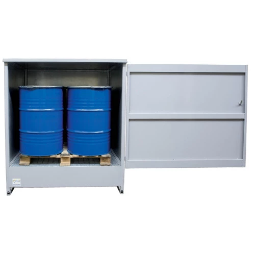 Box de rétention acier avec porte - 4 fûts