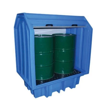 Box de rétention fermé en polyéthylène - 2 fûts