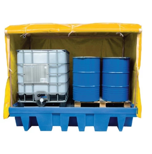Box de rétention plastique avec bâche - 2 IBC