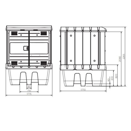 Box de rétention plastique avec portes - 1 IBC Box de rétention plastique avec portes - 1 IBC