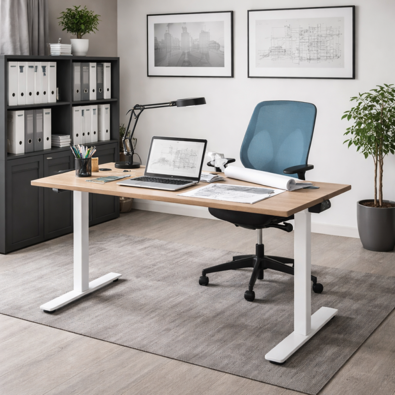 Axess Industries Bureau assis debout électrique Dim. plateau Lxp 1800 x 800 mm Réf....