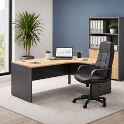 Bureau d'angle piètement plein