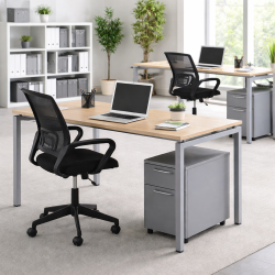 Bureau droit piètement métallique