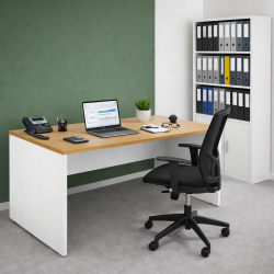 Bureau individuel piètement plein