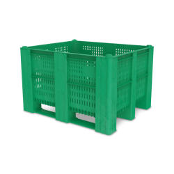 Caisse palette plastique monobloc ajourée 1200 x 1000