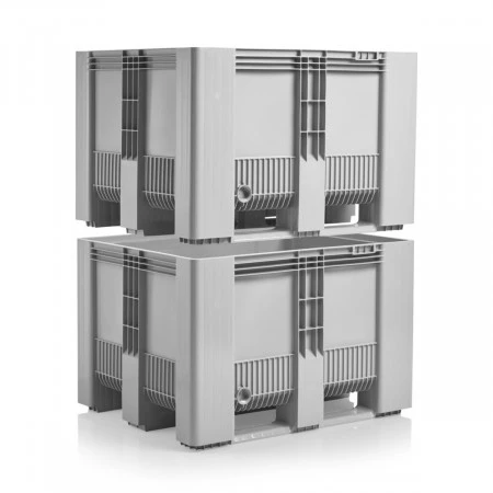 Caisse palette plastique pleine monobloc renforcée 1200 x 1000 Caisse palette plastique pleine monobloc renforcée 1200 x 1000