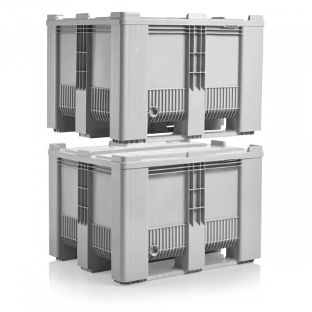 Caisse palette plastique pleine monobloc renforcée 1200 x 1000 Caisse palette plastique pleine monobloc renforcée 1200 x 1000
