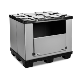 Caisse palette plastique pliable souple avec trappe 1200 x 800 Caisse palette plastique pliable souple avec trappe 1200 x 800