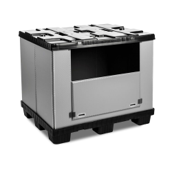 Caisse palette plastique avec couvercle 1100L Strongbox 2180x1000x820 mm