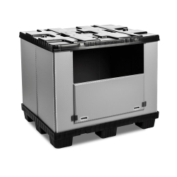 Caisse palette plastique pliable souple avec trappe 1200 x 800