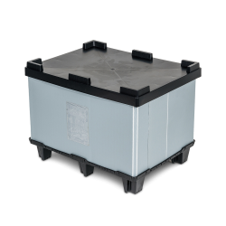 Caisse palette plastique pliable souple avec trappe 800 x 600