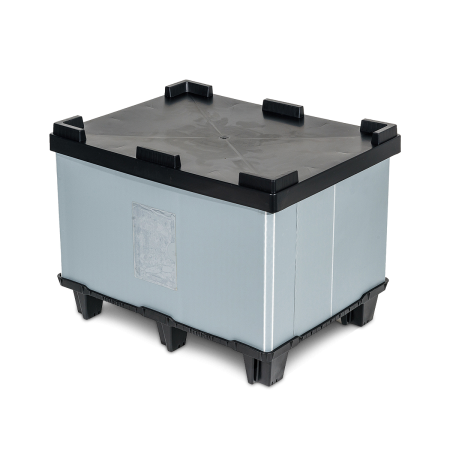 Caisse palette plastique pliable souple avec trappe 800 x 600