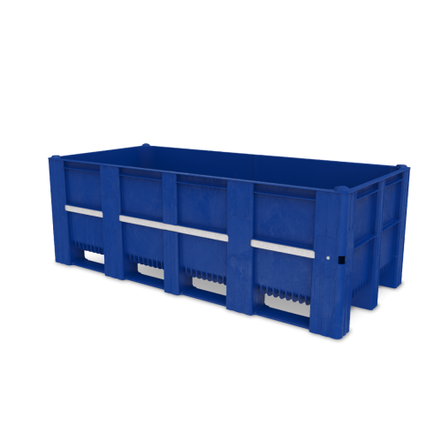 Caisse palette plastique longue 900L Strongbox 1680x1000x780 mm GRISE