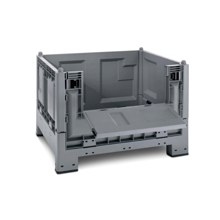 Caisse palette plastique pliable avec porte 1200 x 1000 Caisse palette plastique pliable avec porte 1200 x 1000