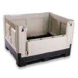 Caisse palette plastique pliable Smartbox avec trappe d'accès 1200 x 1000 Caisse palette plastique pliable Smartbox avec trappe d'accès 1200 x 1000