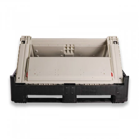 Caisse palette plastique pliable Smartbox avec trappe d'accès 1200 x 1000 Caisse palette plastique pliable Smartbox avec trappe d'accès 1200 x 1000