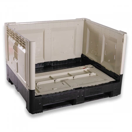 Caisse palette plastique pliable Smartbox avec trappe d'accès 1200 x 1000 Caisse palette plastique pliable Smartbox avec trappe d'accès 1200 x 1000