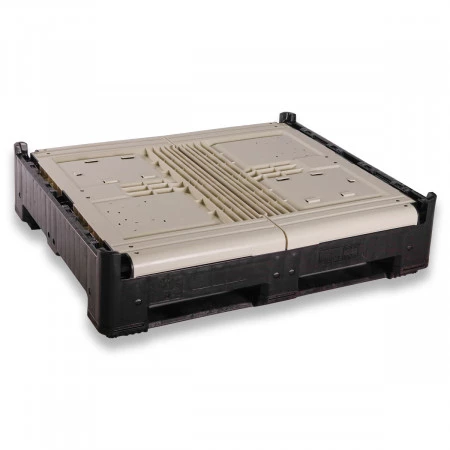 Caisse palette plastique pliable Smartbox avec trappe d'accès 1200 x 1000 Caisse palette plastique pliable Smartbox avec trappe d'accès 1200 x 1000
