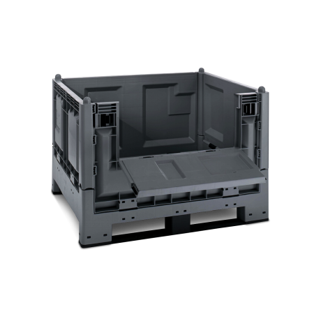 Caisse palette plastique recyclé pliable avec porte 1200 x 1000 Caisse palette plastique recyclé pliable avec porte 1200 x 1000