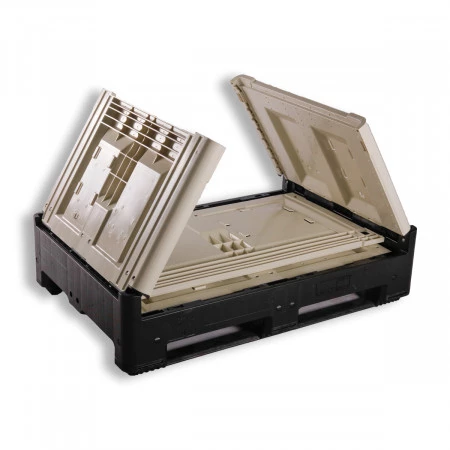 Caisse palette pliable Smartbox avec trappe d'accès 1200 x 800 Caisse palette pliable Smartbox avec trappe d'accès 1200 x 800