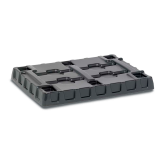 Couvercle de protection pour caisse palette plastique et coiffe de palette plastique Couvercle de protection pour caisse palette plastique et coiffe de palette plastique