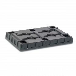 Couvercle de protection pour caisse palette plastique et coiffe de palette plastique