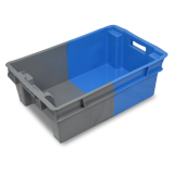 Bac plastique plein 600 x 400 bicolore emboîtable 70% Bac plastique plein 600 x 400 bicolore emboîtable 70%