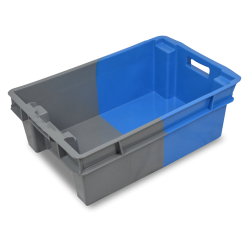 Bac plastique plein 600 x 400 bicolore emboîtable 70%