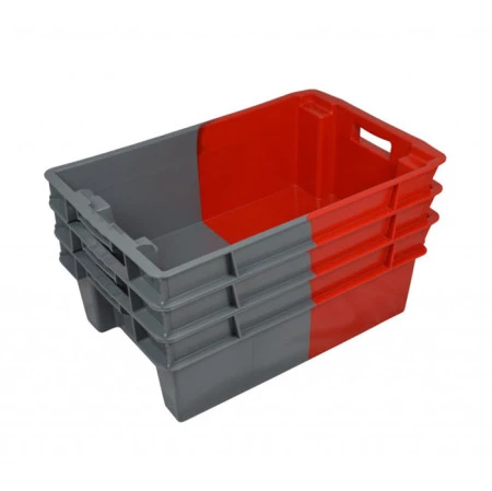 Bac plastique plein 600 x 400 bicolore emboîtable 70% Bac plastique plein 600 x 400 bicolore emboîtable 70%